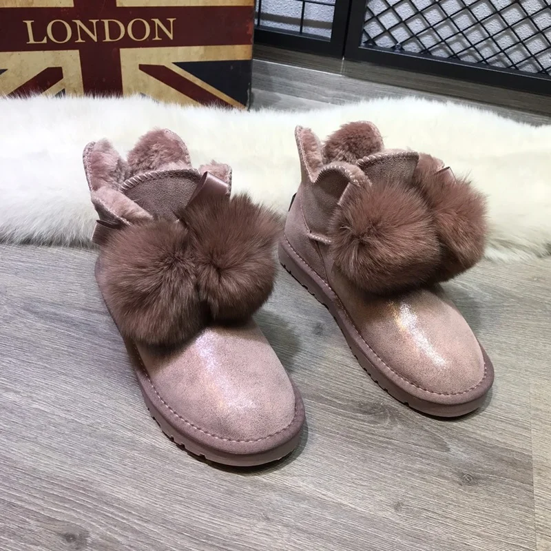 classic snow boots warm fur ankle boots for women boots shoes woman winter boots female flats outdoor casual shoes women booties