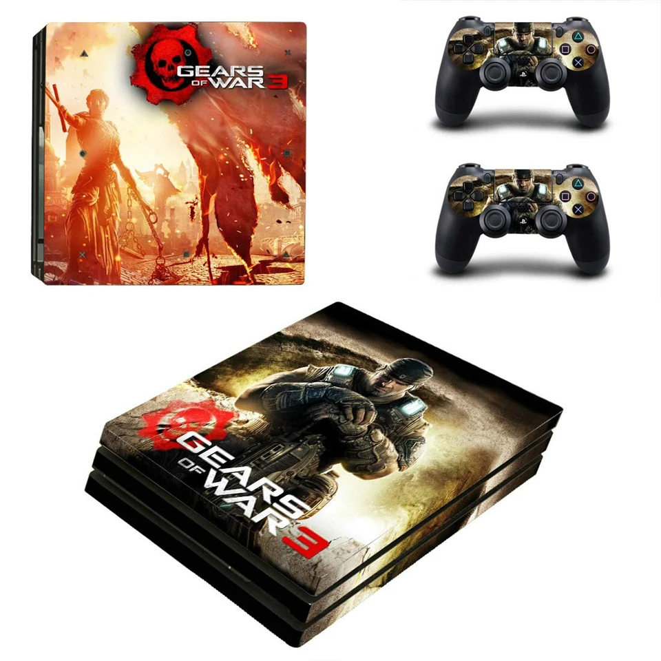 PS4 Pro Набор стикеров кожи для Playstation 4 Pro консоль виниловая наклейка s для Dualshock 4 контроллеров-шестерни 5