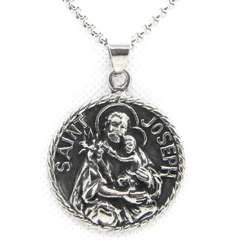 

Rany&Roy Newest Golden Silver Color SAINT JOSEPH Pendant 316L Stainless Steel Band Party Saint Cool Pendant