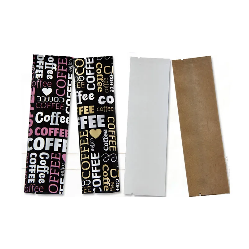 

100pcs Thick color pure aluminum foil heat seal bag coffee milk tea flower fruit powder packaging bags kraft paper flat pocket