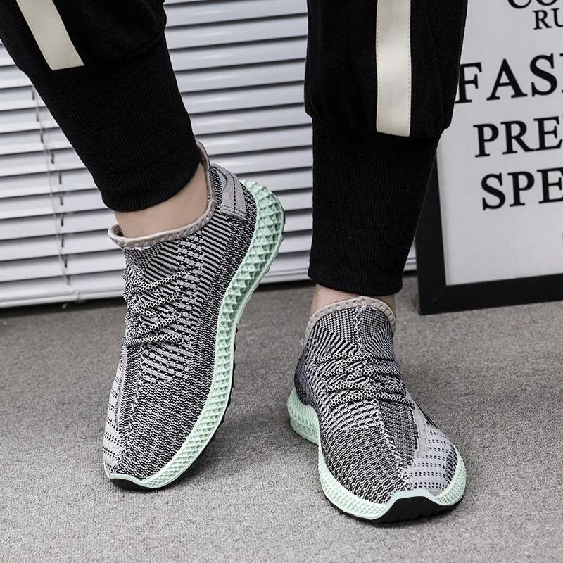

2109 Autumn New Style Lace-up-Style Athletic Shoes Trend Wear-Resistant Fly Weaving Breathable MEN'S SHOES