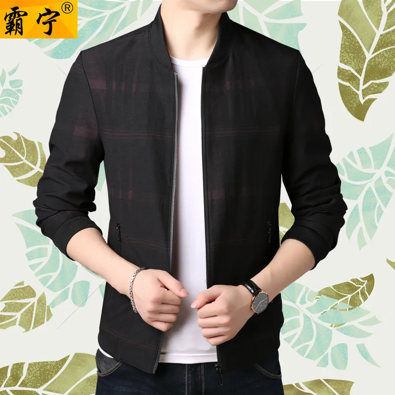 

MEN'S Jacket 2019 Spring New Style Business Middle-aged Men Dad Stand Collar Thin Jacket Coat Men's