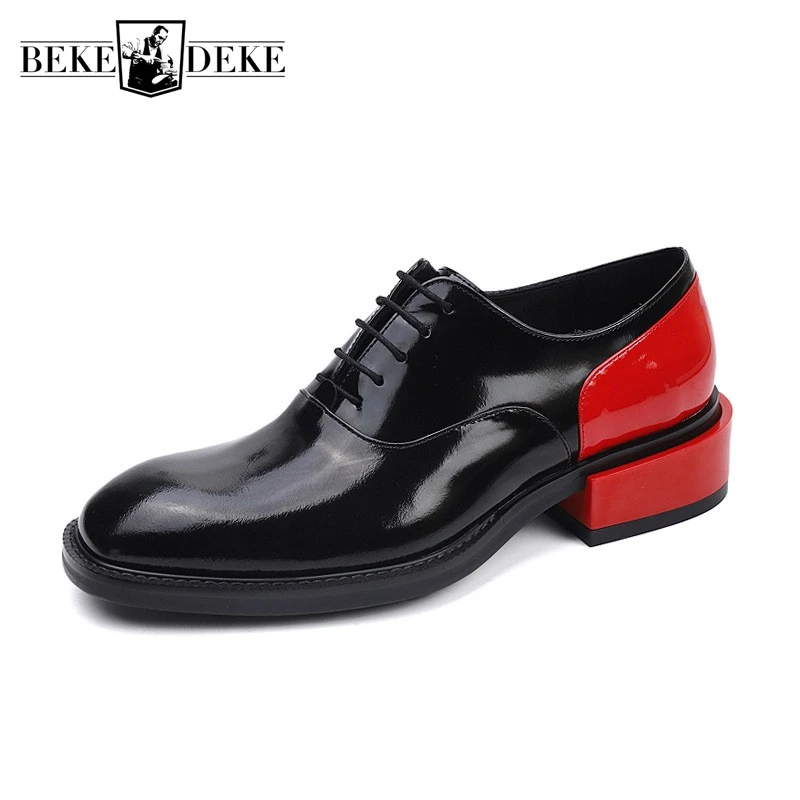Details about   Men Lace up Shoes Leather Business Formal Party Wedding Block Heels Shoes sz