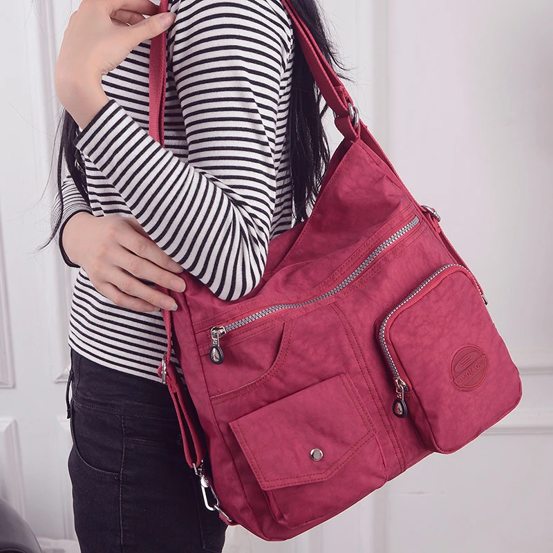  3 in 1 Women Bags Multifunction Backpack Shoulder Bag Nylon Cloth Tote Reusable Shopping Bag Ladys  - 4000118849951