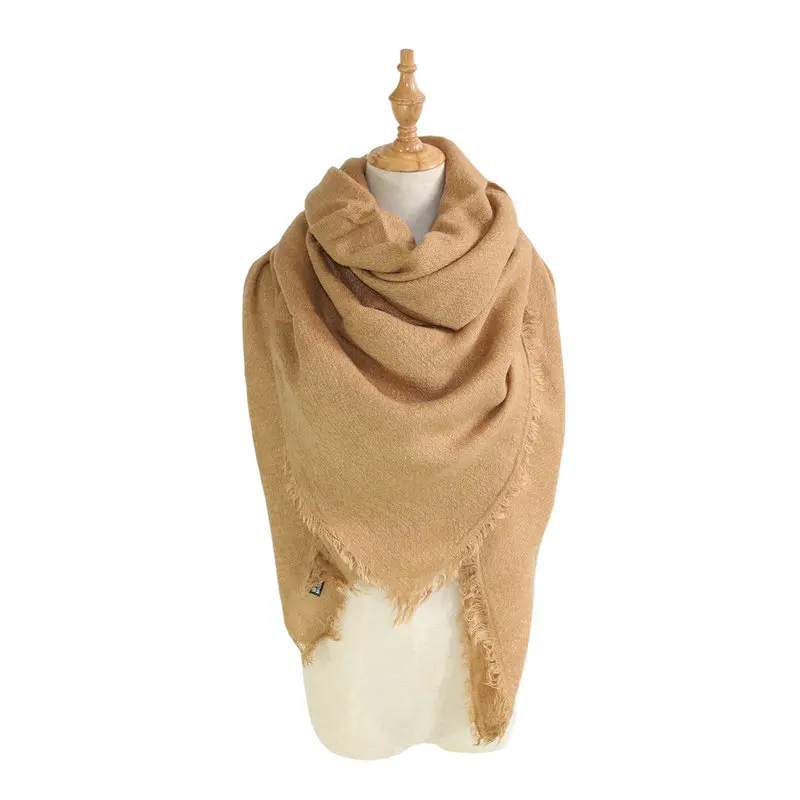 

Europe And America Autumn And Winter Faux Cashmere Extra-large Monochrome Kerchief Scarf Solid Color Scarf Air Conditioner Shawl