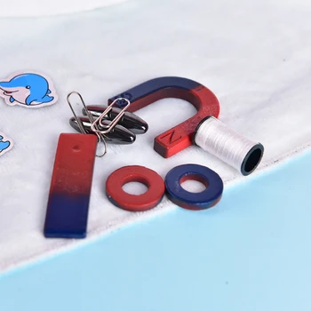 

1 Set Magnets Field Scool Kids Teaching Education Tool Set Horseshoe Magnet Ring Toy