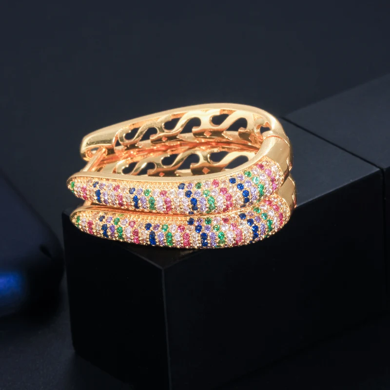 CWWZircons New Designer Círculo Rodada Dangle Multi