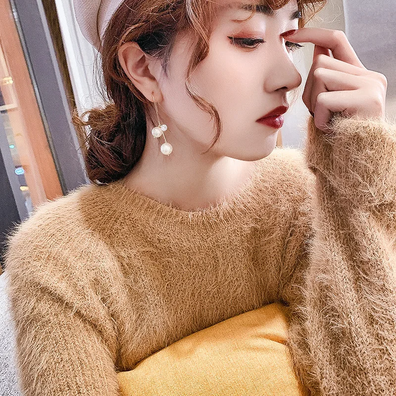 U образные серьги с жемчугом модные оригинальный дизайн HE2146|Серьги-подвески| |