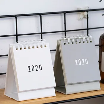 

2020 Desktop Calendar Dual Daily Schedule Table Planner Yearly Agenda Organizer Office Simple Fashion Black White Grey Series
