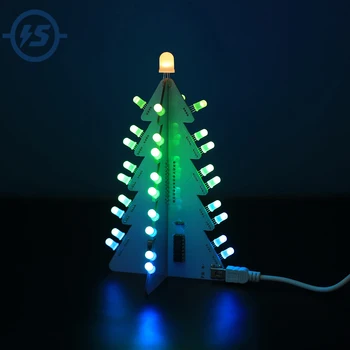 

DIY Kit Electronic RGB Flash LED Circuit Colorful Christmas Trees LED Kit Fun Suite Christmas Gift