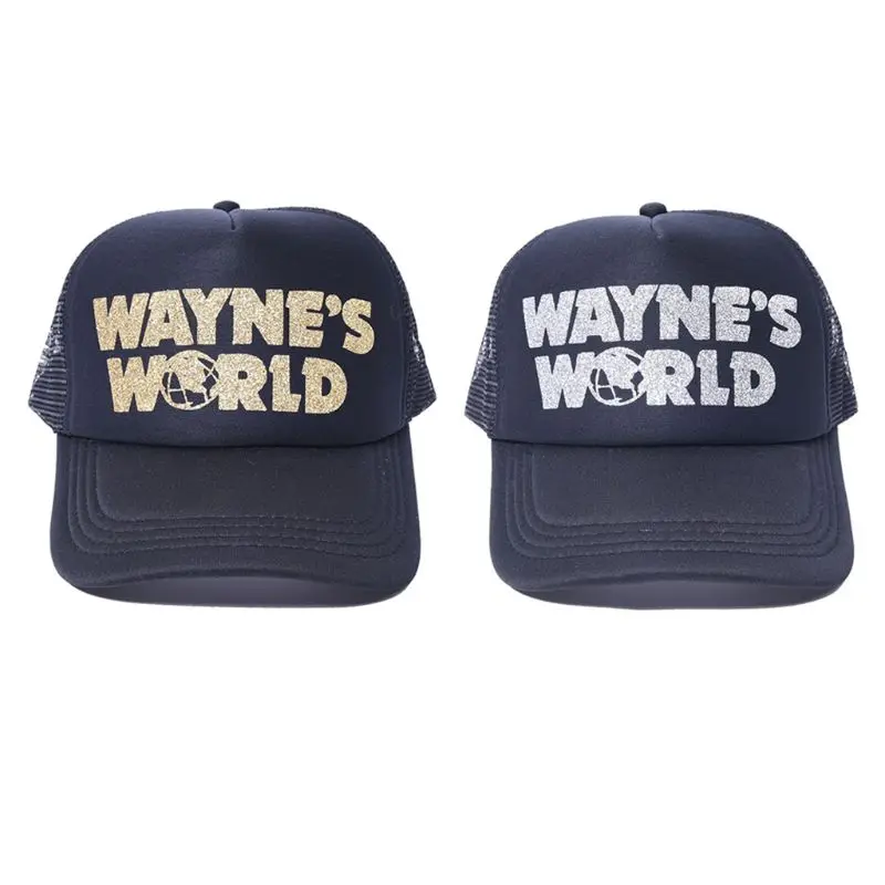 Unisex Cotton Mesh Breathable Hip-Hop Baseball Cap Famous Movie Planet Glitter Sequins Print Vintage Party Peaked Trucker Hat