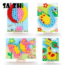 Saizhi Child Toy DIY Hairball Sticky Paper Painting Kindergarten Toy Material Package Children Toy Toys Girl Crafts SZ3613