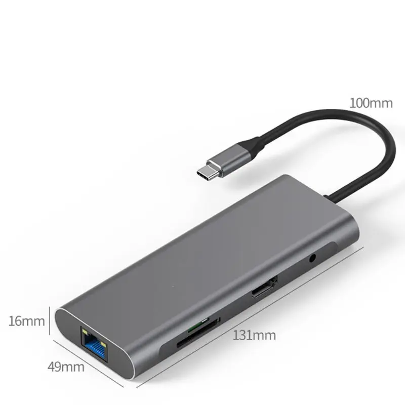 9 в 1 USB C концентратор ключ с Ethernet для MacBook Air Pro и других типов C ноутбука C90F