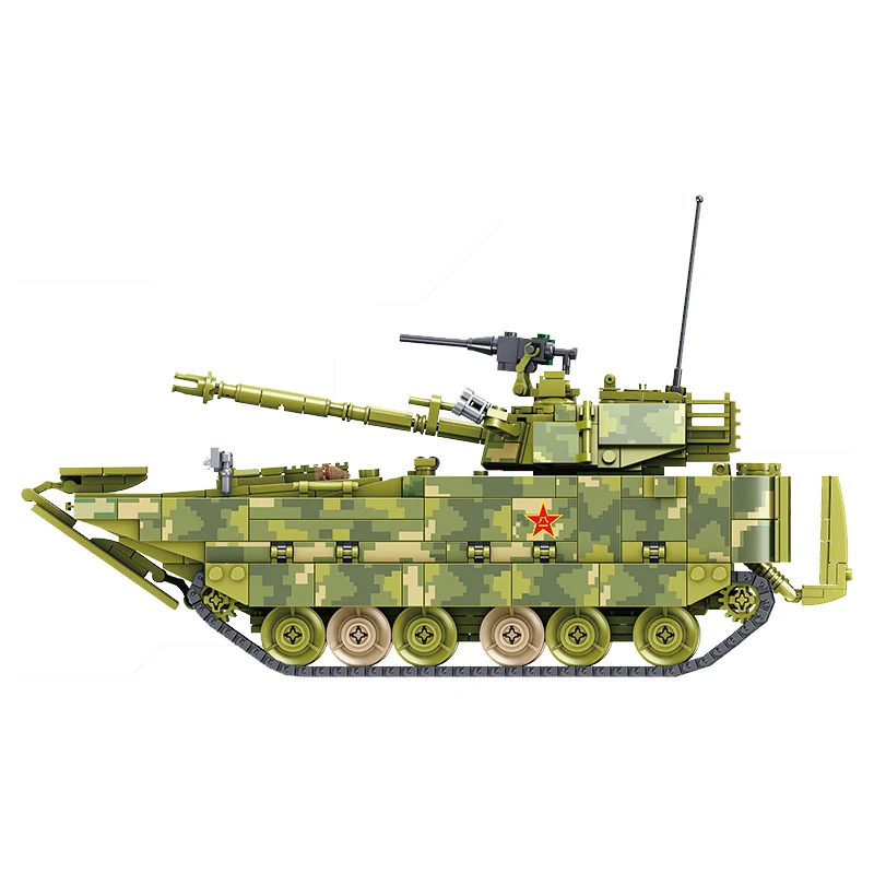 1285 шт., блокировка, военный пистолет, ZBD-05, амфибия, Боевая машина, танк, модель, строительные блоки, подарок на день рождения, замок