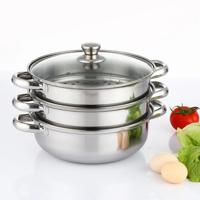 Stainless Steel Pot Small Steamer Double Thickening Cooking Dual-use Pot  One or Two Layer Soup Pot Stew Pot Steamer Pot Bamboo - AliExpress