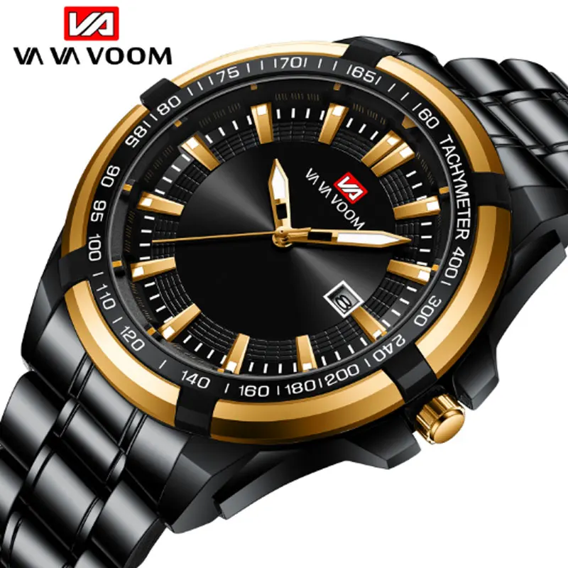 Black Gold Non Automatic Mechanical Men's Watch Calendar Waterproof Luminous Pointer Men's Room About Large Quartz Watch