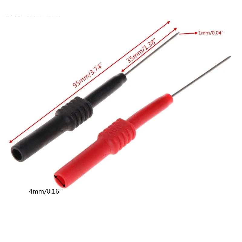 

2Pcs Test Leads Pin L95mm Spring Test Probe Tips Insulated Test Hook Wire Connector for Multimeter Stainless Steel Needle Probe
