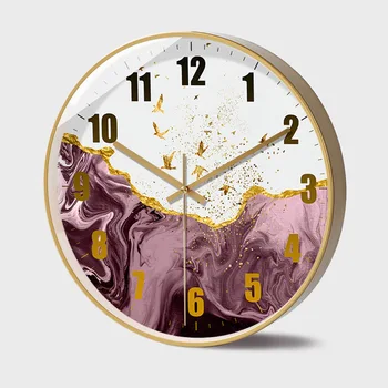 

Nordic-Style Creative Arts round Clock Landscape Mute Wall Clock Creative Clock Quartz Clock