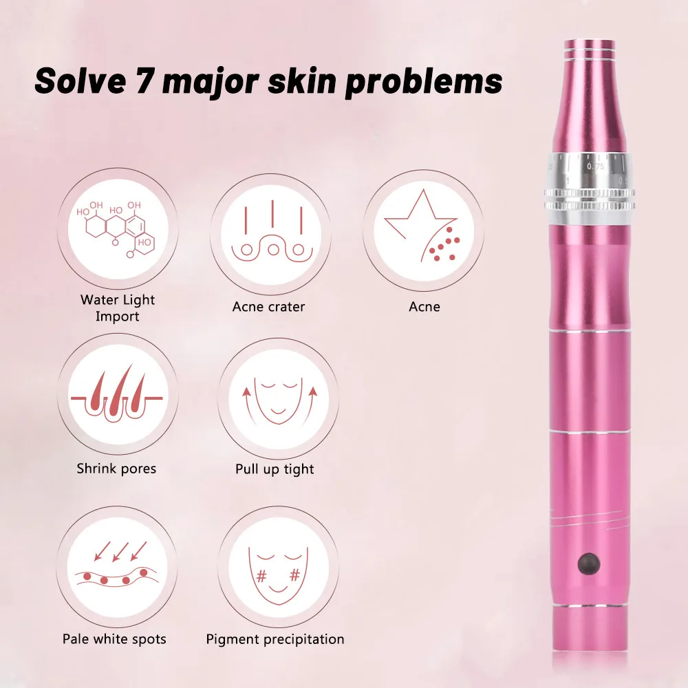 Dr Derma Ручка микро крошечные 12pin иглы стимулируют терапию кожи лица против