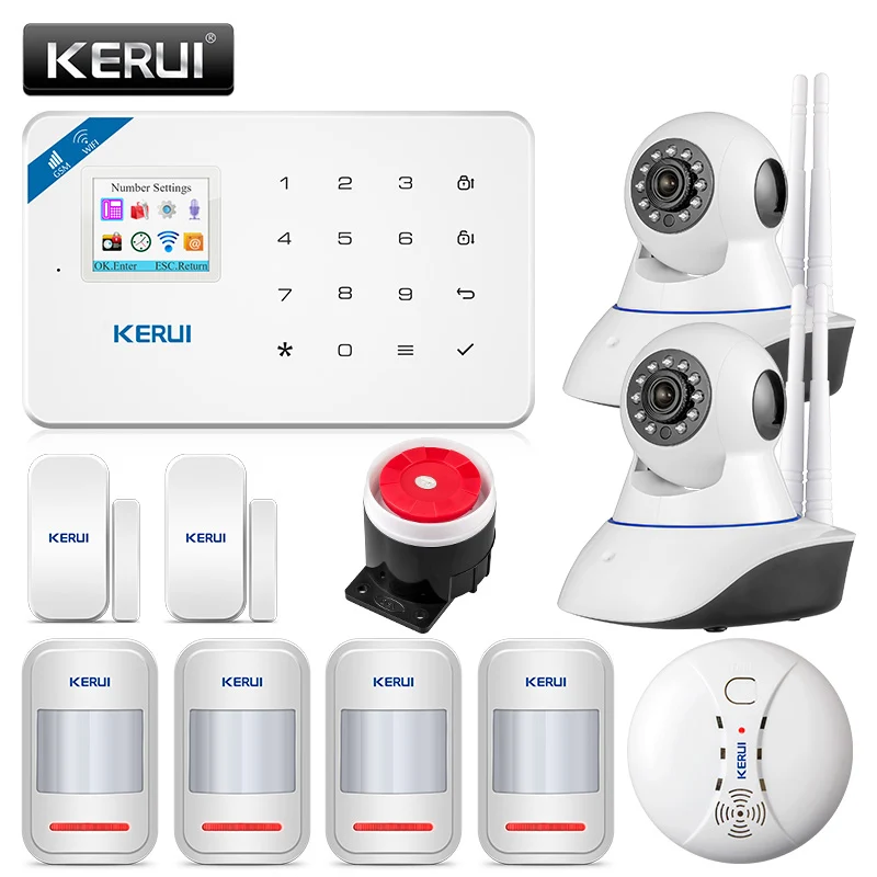 KERUI W18 433 МГц 4 языковая система охранной сигнализации Беспроводная 1.7 дюймовая