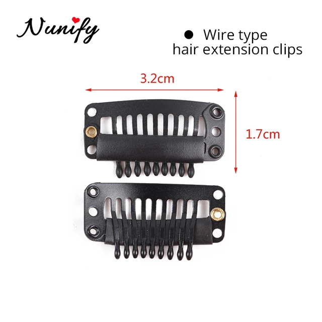 30pcs 2.3cm-3.6cm Hair Extension Clips Wig Clips For Human Hair Bangs Snap  Hair Clips For Extensions Metal Comb For Closure