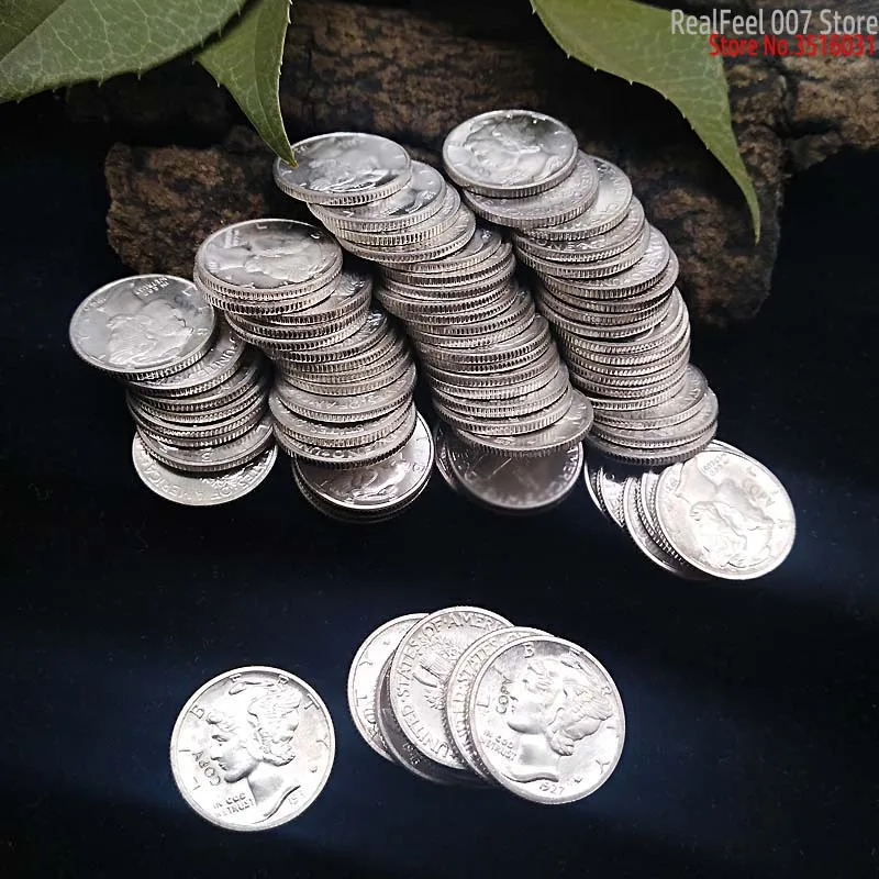 Bright coin 76 шт США Монета Реплика 1916-1945 ртутный столб монеты разные годы 2,5 г монеты - Цвет: Bright coin