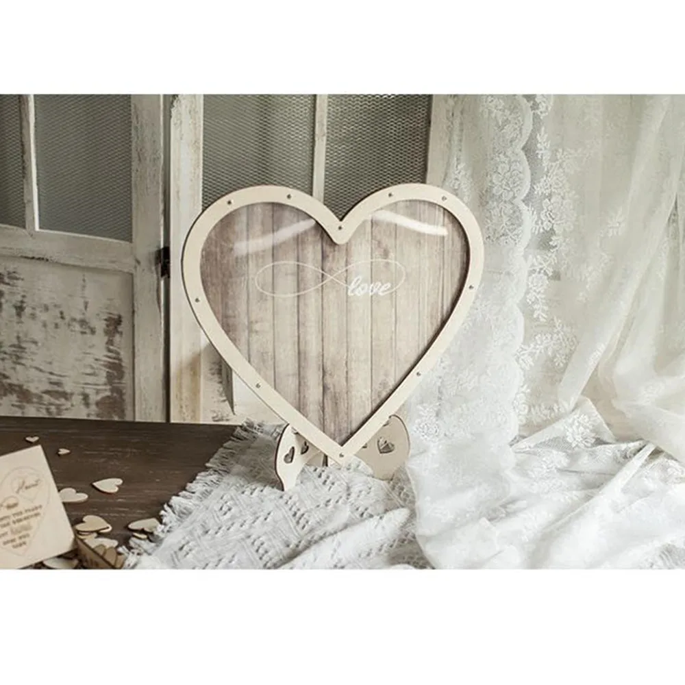 Heart shape Wedding guest book Decoration Rustic Sweet Heart Drop box Wedding drop box 3D Guestbook wooden PAPARTDIY design