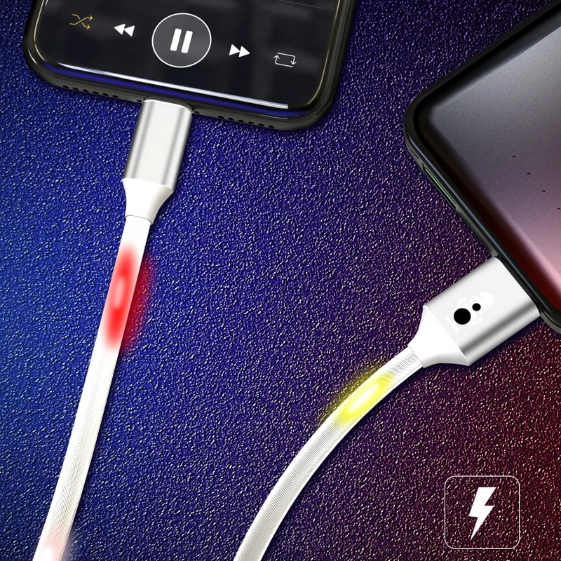 1 м Тип C светодиодный кабель вспышка USB SR Синхронизация данных танцевальный умный