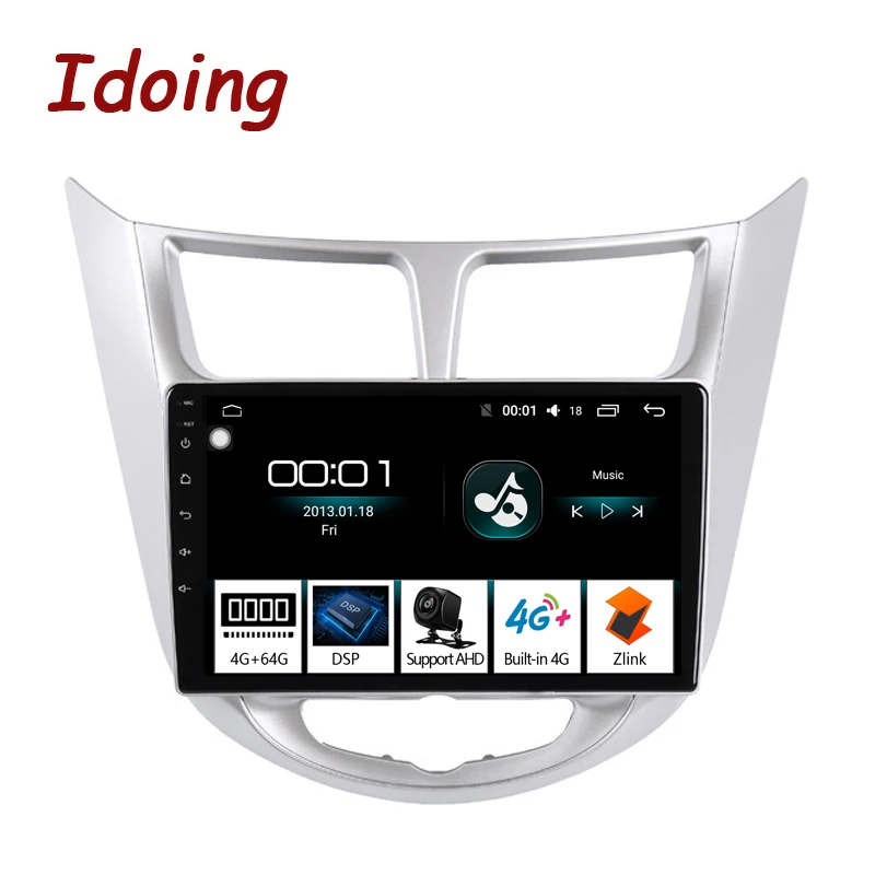 Idoing 10,2 "Автомобильный Радио Мультимедиа Android видео плеер навигация gps для Solaris 1 2 Hyundai Accent Verna 2012 Седан No 2din DVD