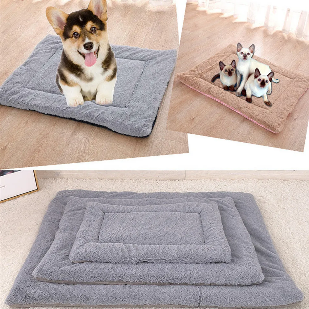 

Pet Dog Cat Blanket Mat Bed Dogs Cats Nest Cushion Puppy Big Dogs Mats Soft Winter Warm Lounger Dual Use Washable Mattress