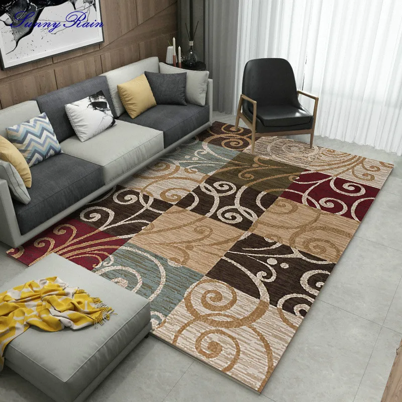 SunnyRain, 1 предмет, геометрические современные коврики для спальни, ковры и коврики для гостиной, кухни, моющиеся