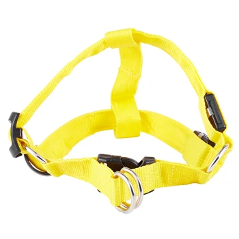 

LED Nylon Collar Led Glow Flash Light Dog Puppy Belt Harness Leash Tether Pet Safety Collar Rope Yellow M