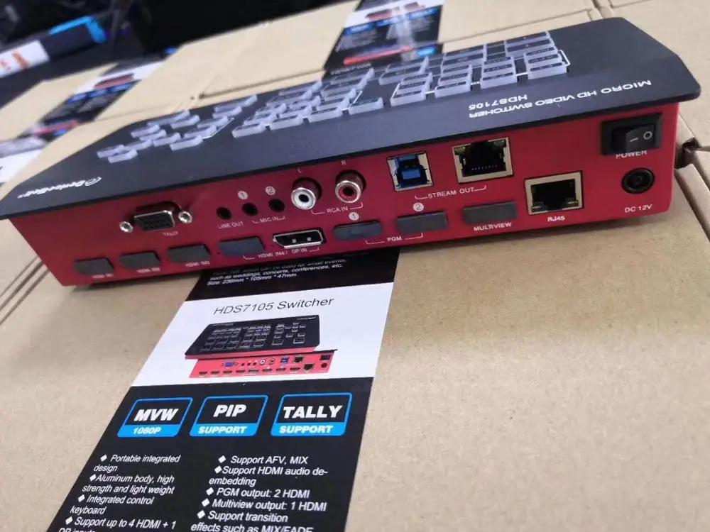 Переключатель прямого эфира DeviceWell HDS7105 HDMI 4 * + 1 DP входы переключатель потокового
