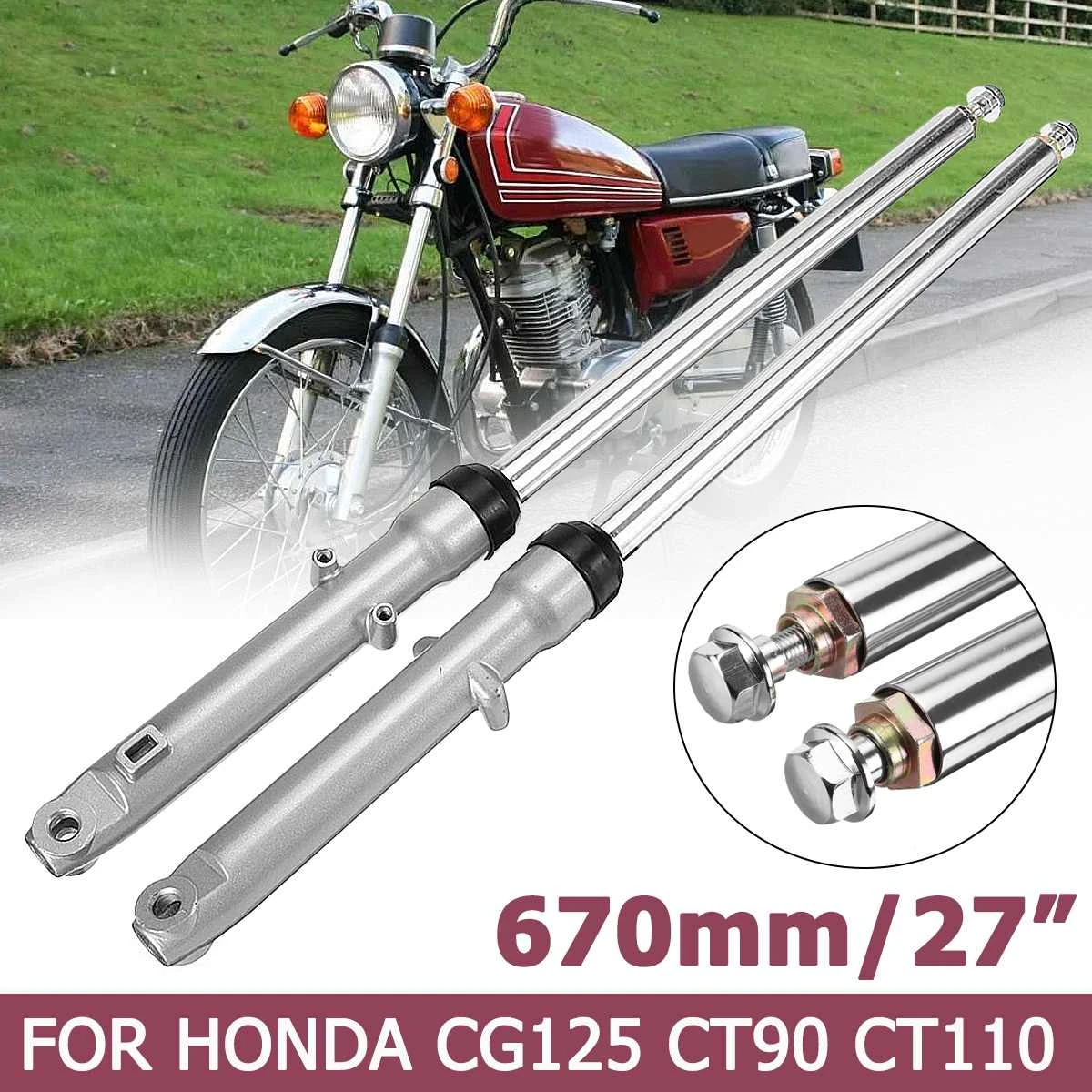 delantero para motocicleta, horquilla delantera para moto Honda CG125 CT90 CT110 670mm, de plata|Amortiguadores puntales| - AliExpress