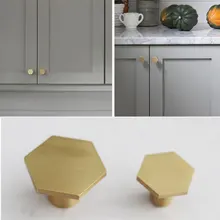 

Brass handle hexagonal handle hexagonal handle simple furniture wardrobe door cabinet pure copper handle