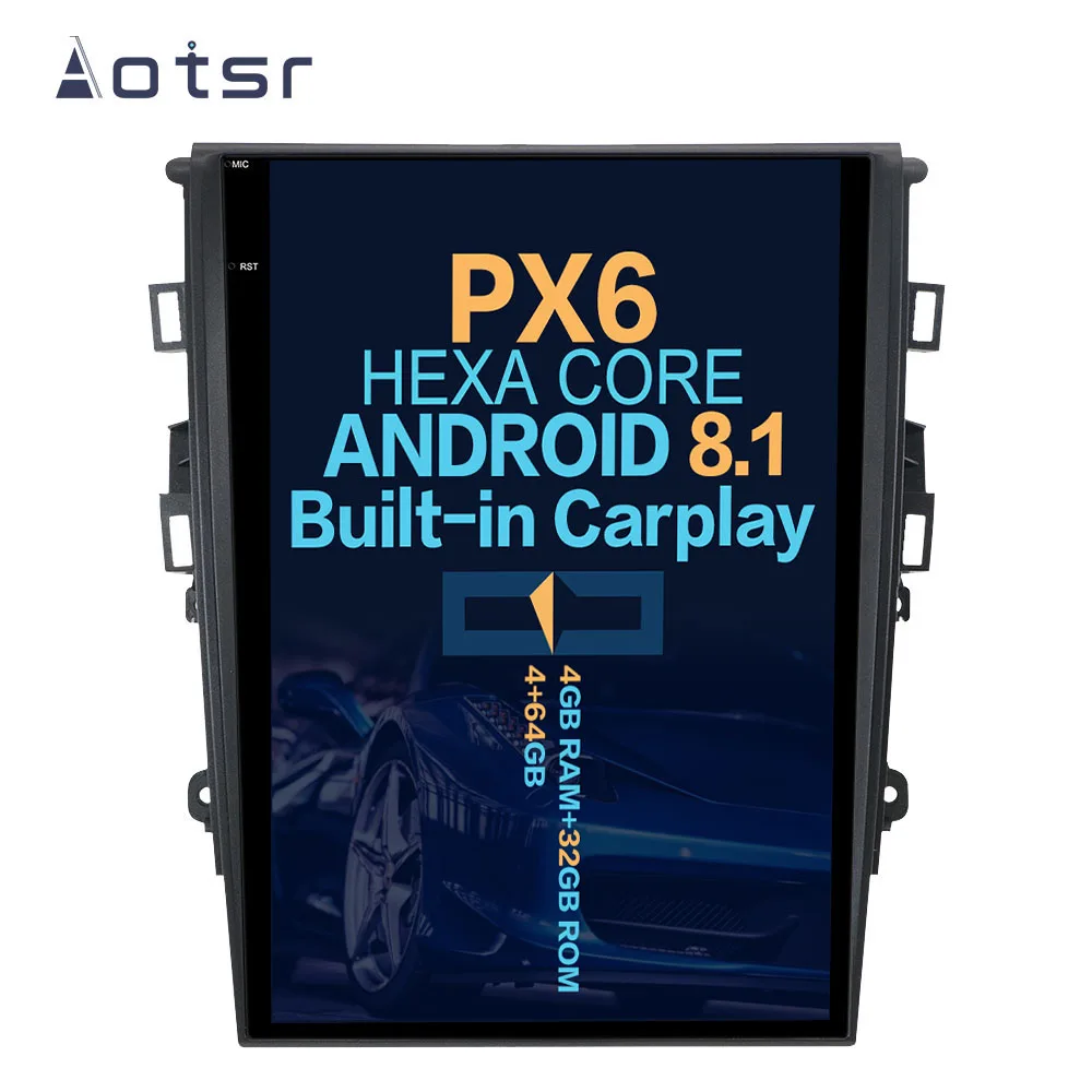 Aotsr Tesla 12," вертикальный экран Android 8,1 автомобильный DVD мультимедийный плеер gps навигация для Ford Mondeo 2013- стерео Wifi