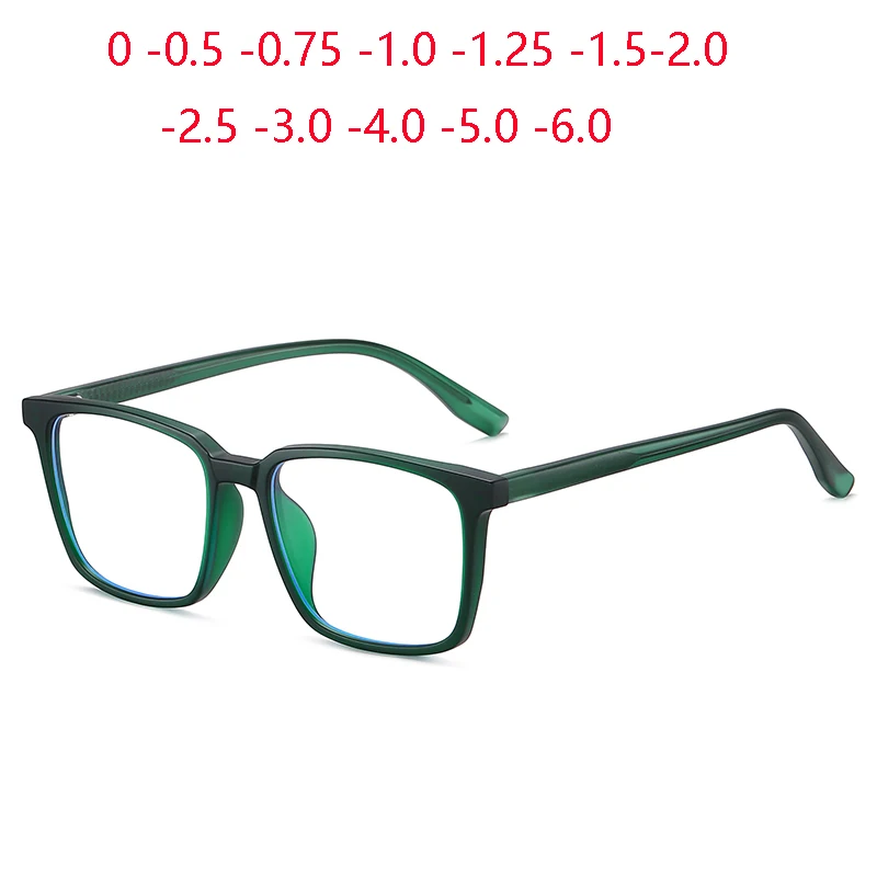 Transparent Tee Rahmen 1,56 Asphärische Linse Anti-blaues Licht Einzigen Vision Rezept Brillen Frauen Männer 0-0,5-0,75 zu-6,0