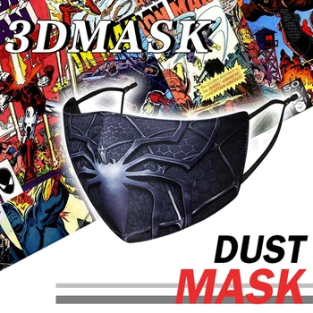 

2pec Mascarilla kpop Washable Fabric Cloth Face Masks With Design Fashion Protection Mouth Masks Adult Summer Hero Cubre Boca