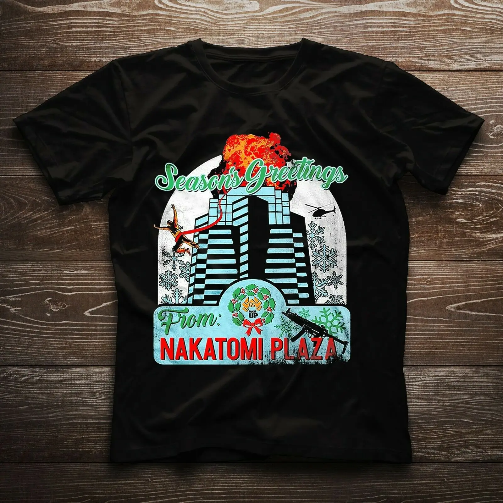 Сезон приветствие Nakatomi Плаза Die Hard Moive хороший подарок футболка