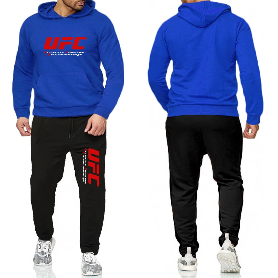 Nuevo conjunto de dos piezas chándal moda sudaderas con capucha ropa deportiva; сезон весна-осень para hombres con capucha otoño ropa de м - Цвет: The picture color