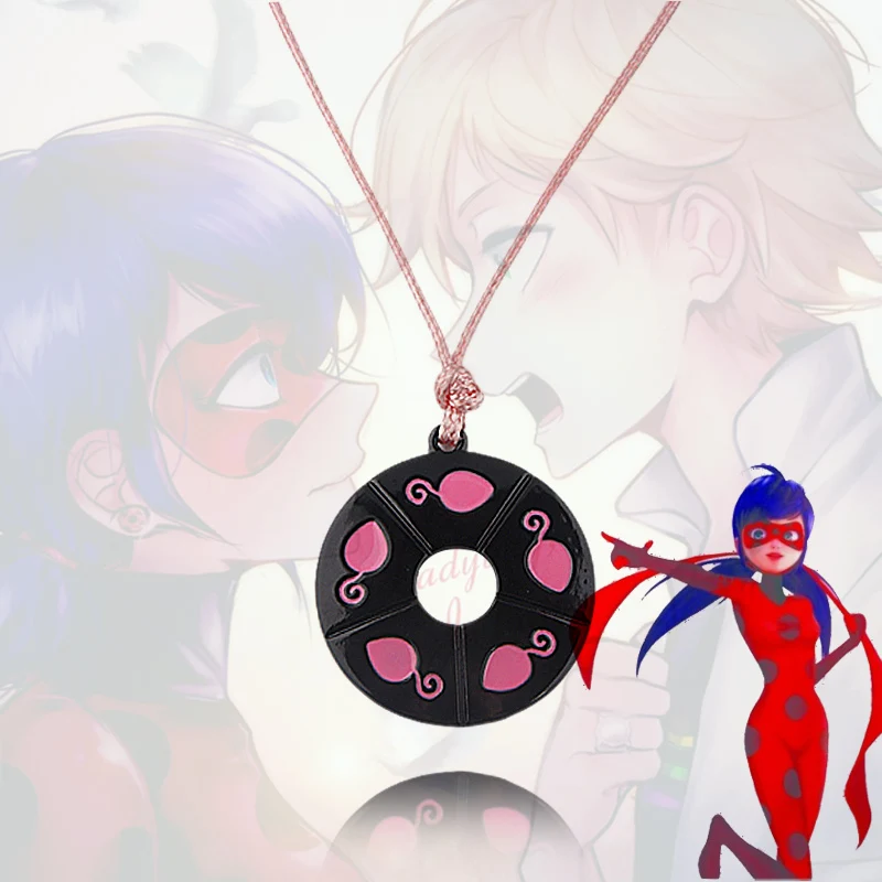 

Anime Game Ladybug Necklace For Woman Girl Cute Donut Pendant Charm Choker Collier Cosplay Jewelry Accessory Christmas Gift