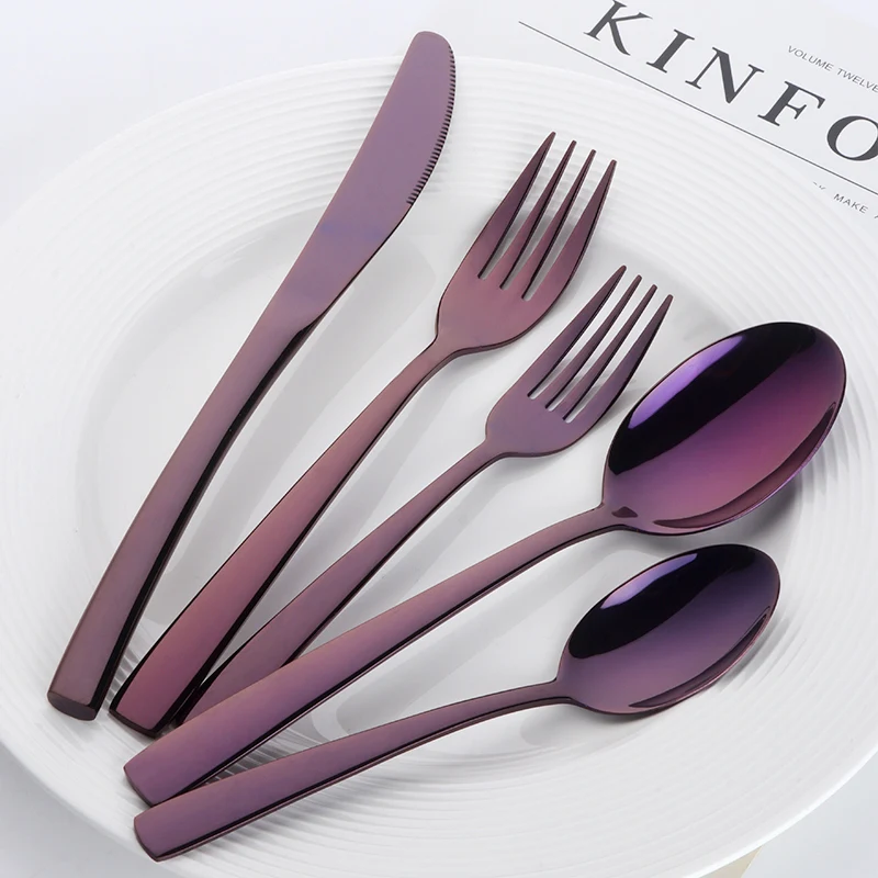 20шт роскошный синий набор столовых приборов из нержавеющей стали набор посуды черные столовые приборы для ресторана нож, вилка, набор посуды в западном стиле