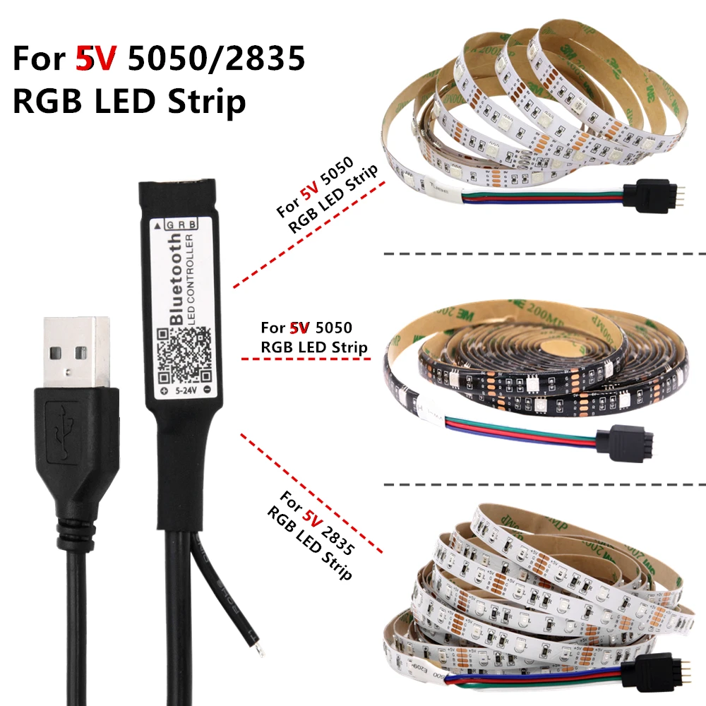 5 В USB RGB светодиодный контроллер Bluebooth power для телевизора с подсветкой светодиодный RGB 5050 2835 пульт дистанционного управления Светодиодный светильник для дома