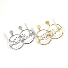 Pendientes geométricos del amor de la personalidad Pendientes del perno prisionero bohemios del gran círculo de las mujeres Pendientes del pendiente de los auriculares coreanos #20 Pendientes(China)