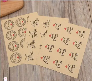

3.8CM Round Thank You Kraft Paper Seal Stickers For Handmade Products DIY Bakery Packsge Label Adhesive Sticker 120pcs/10 sheets