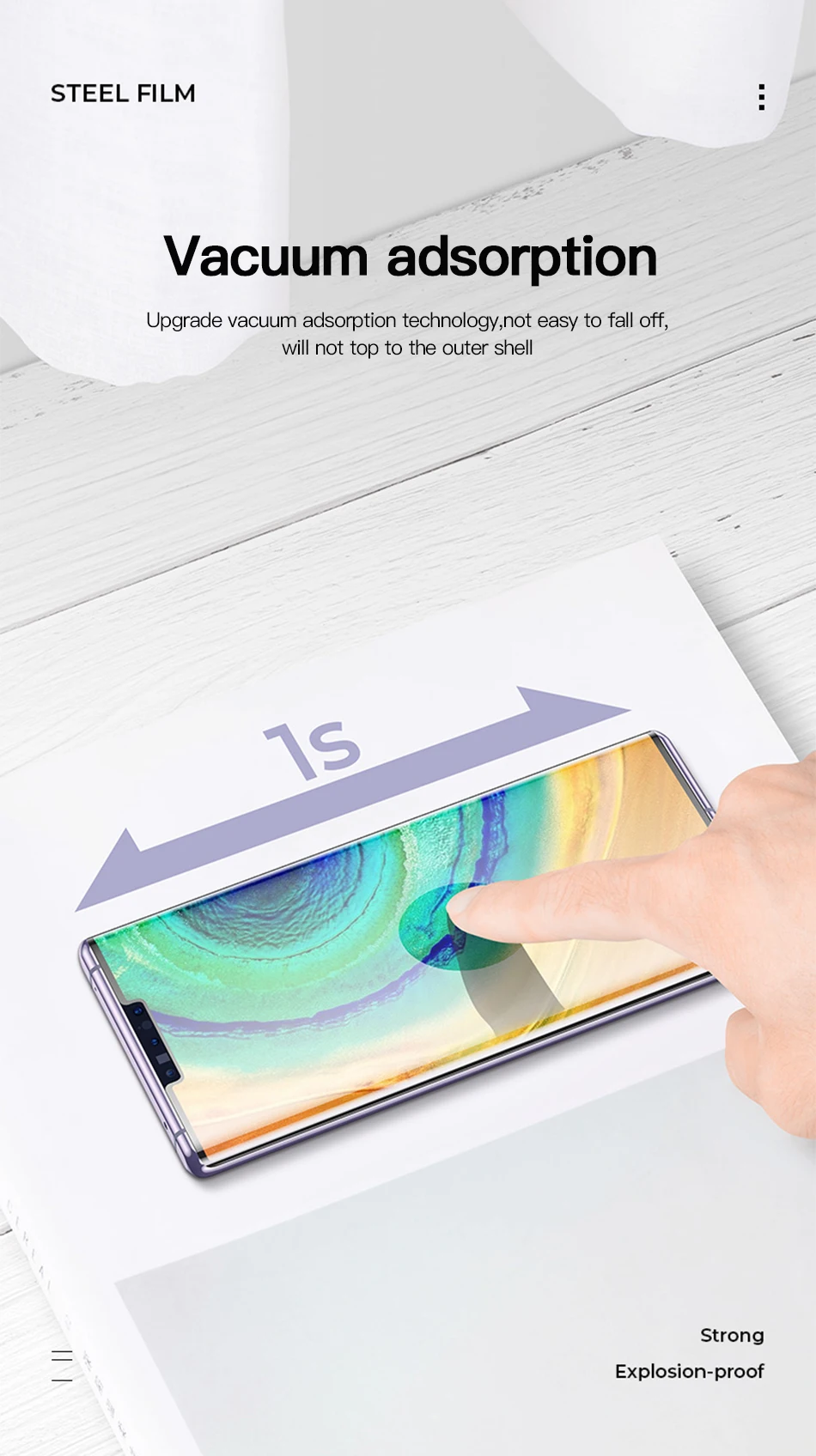 Benks Curved Tempered Glass VPRO Full Coverage For Huawei Mate 30 Full Protector Glass XPRO For Mate 30 Pro HD Transparent Film (14)