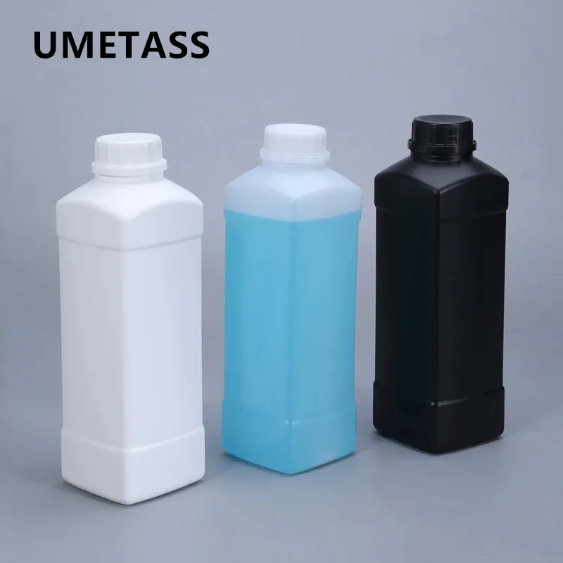 1000ml Empty Square Plastic Bottle With Lid Food Grade Hdpe Container Shampoo Lotion Paint