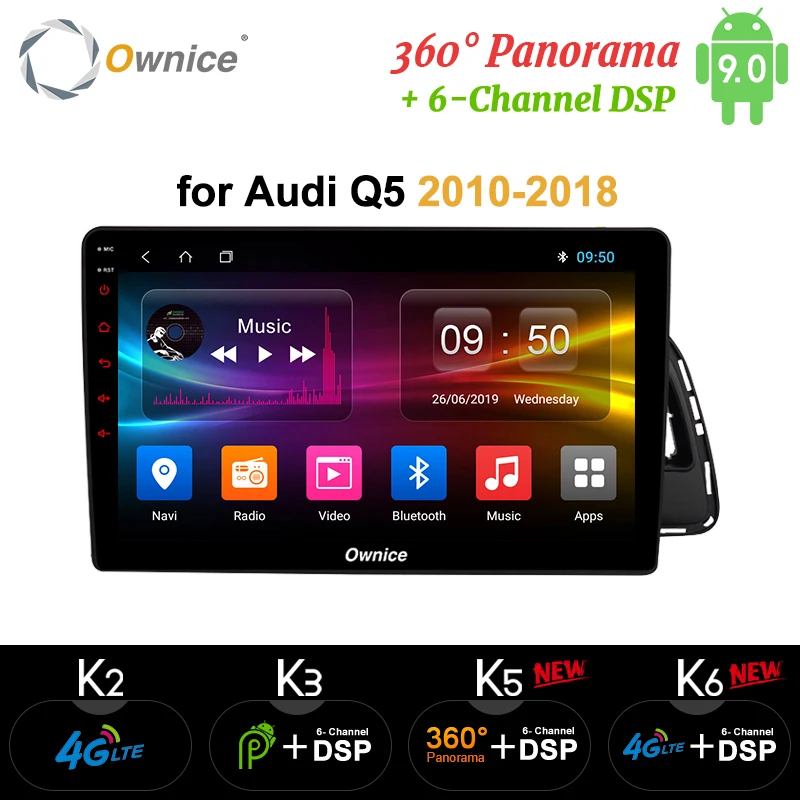Ownice K1 K2 K3 Android 9,0 8 Core 2G + 32G 10,1 "Android gps dvd Мультимедиа Навигация для Audi Q5 2010-2018 Поддержка 4G
