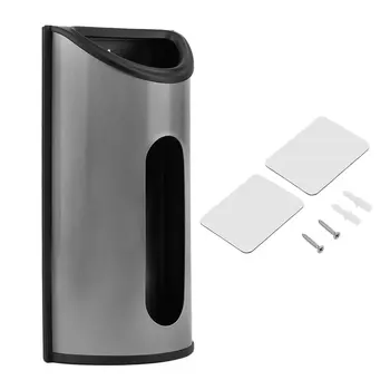 

Space Saver Wall Mount Kitchen Gadget Shopping Stainless Steel Carrier Bags Bag Storage Holder Dispenser Rack Durable Practical
