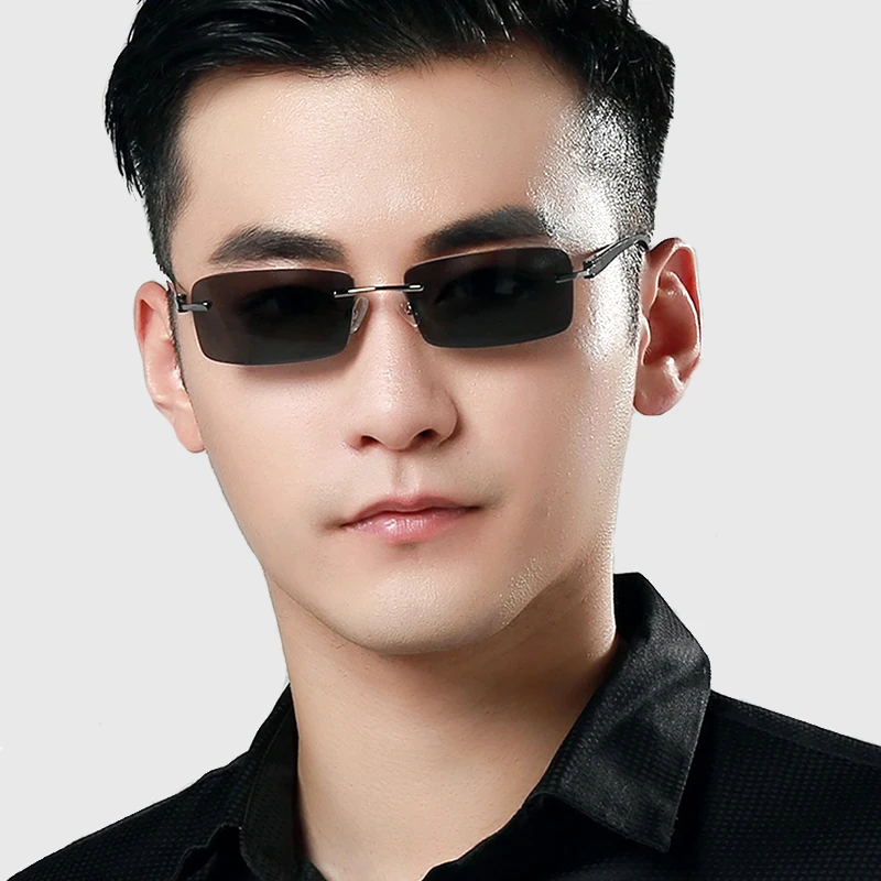 men's rimless sunglasses